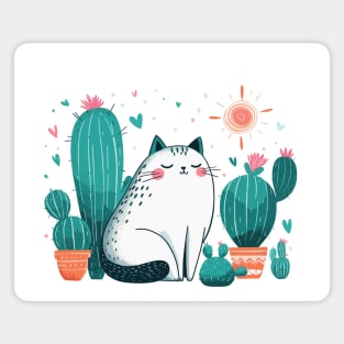 Cactus Cat Magnet